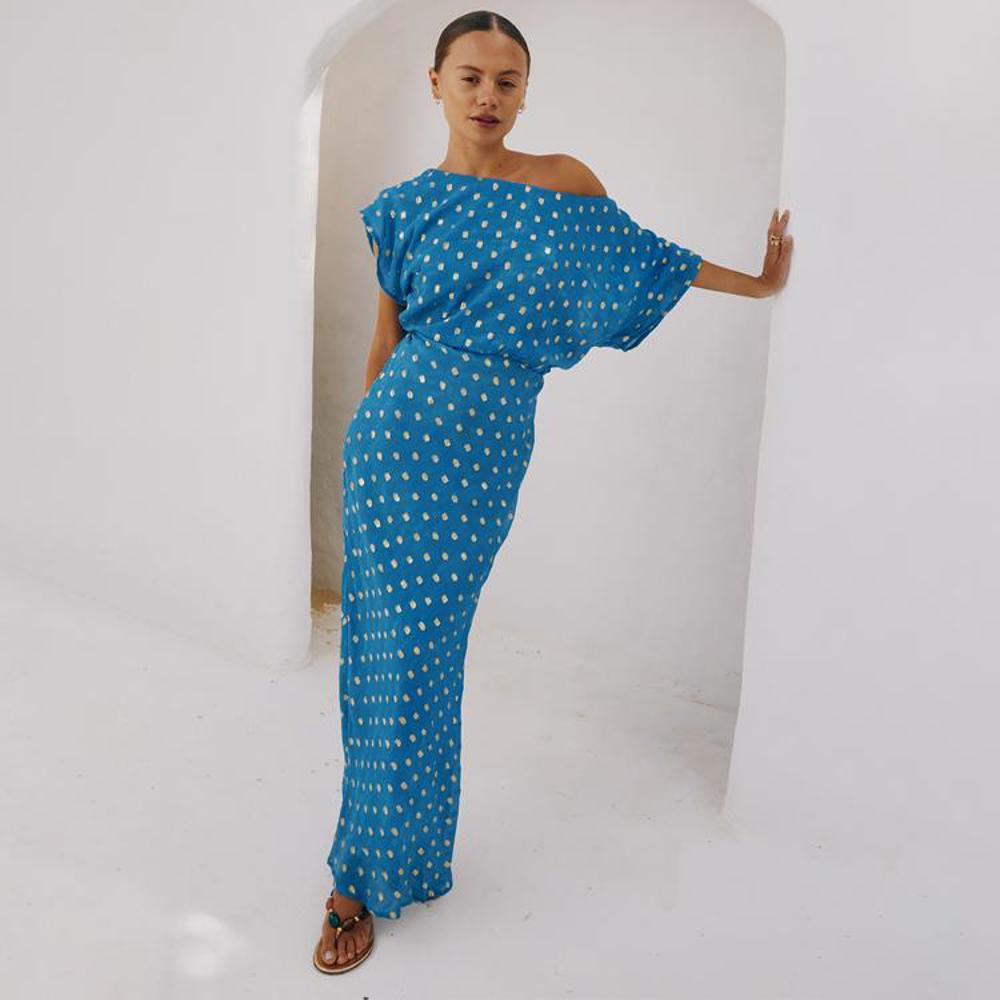 Never Fully Dressed Blue Jacquard Tilly Dress